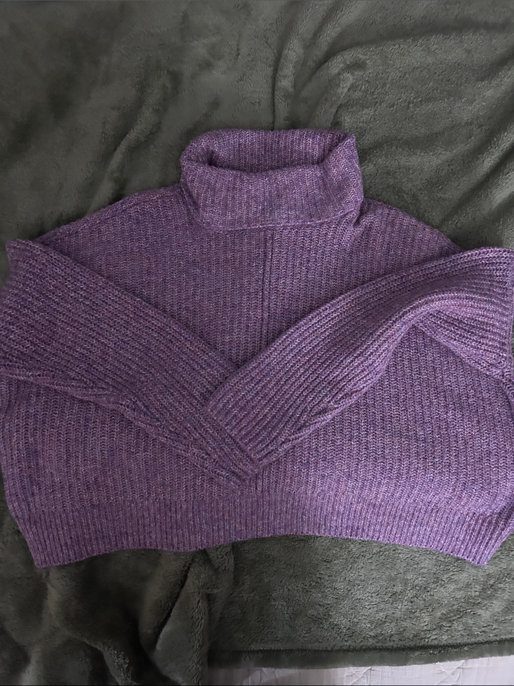 Lucky Brand Heathered Purple Turtleneck Sweater turtleneck wide shirt